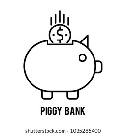 Piggy bank vector icon