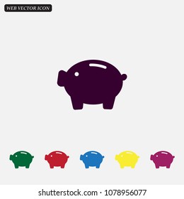 Piggy bank vector icon.