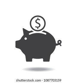 Piggy bank vector icon