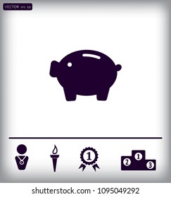 Piggy bank vector icon.