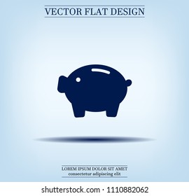 Piggy bank vector icon.