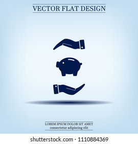 Piggy bank vector icon.