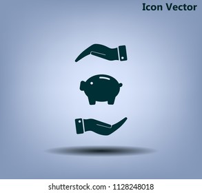 Piggy bank vector icon.