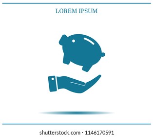 Piggy bank vector icon.