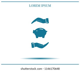 Piggy bank vector icon.