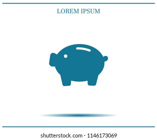 Piggy bank vector icon.