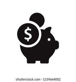 Piggy bank vector icon