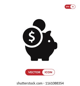 Piggy bank vector icon