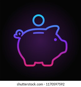 Piggy bank vector icon