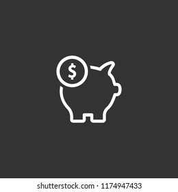 Piggy bank vector icon