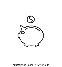 piggy bank vector icon