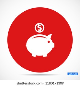 piggy bank vector icon