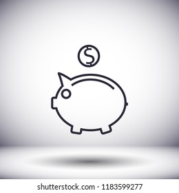 piggy bank vector icon