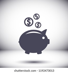 piggy bank vector icon