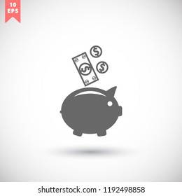 piggy bank vector icon