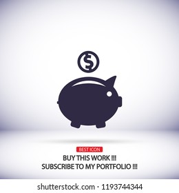piggy bank vector icon
