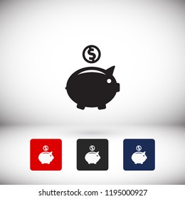 piggy bank vector icon