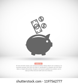piggy bank vector icon