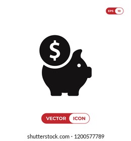 Piggy bank vector icon