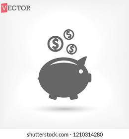 piggy bank vector icon