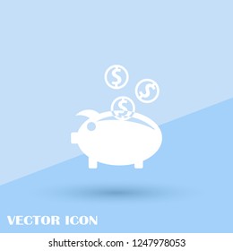 Piggy bank vector icon