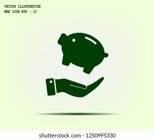 Piggy bank vector icon.