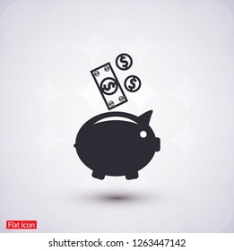 piggy bank vector icon