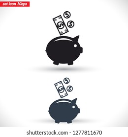 piggy bank vector icon