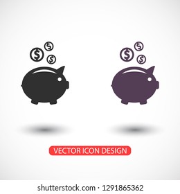piggy bank vector icon