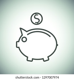 piggy bank vector icon