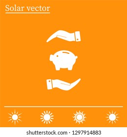 Piggy bank vector icon.