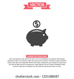 piggy bank vector icon