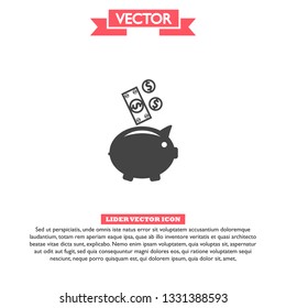 piggy bank vector icon