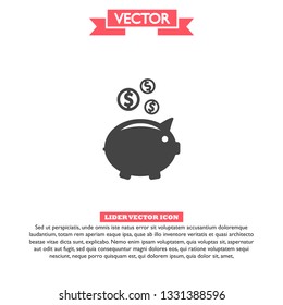 piggy bank vector icon