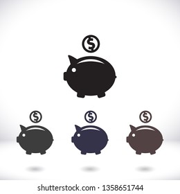 piggy bank vector icon