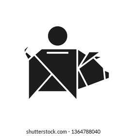 Piggy bank. Vector icon
