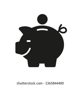 Piggy bank. Vector icon