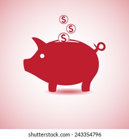 Piggy bank vector icon 