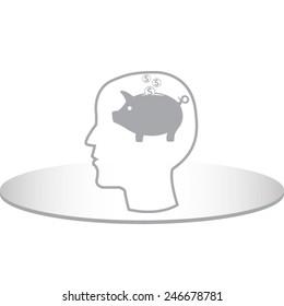 Piggy bank vector icon 