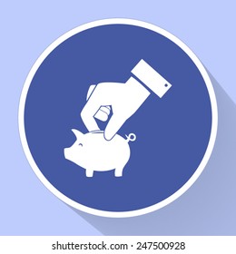 Piggy bank vector icon 