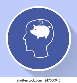 Piggy bank vector icon 