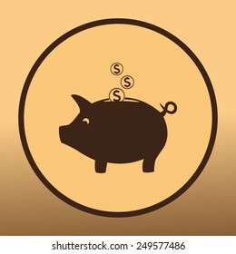 Piggy bank vector icon 