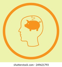 Piggy bank vector icon 