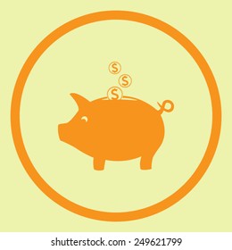 Piggy bank vector icon 