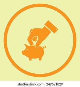 Piggy bank vector icon 