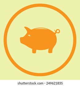 Piggy bank vector icon 