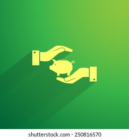 Piggy bank vector icon 