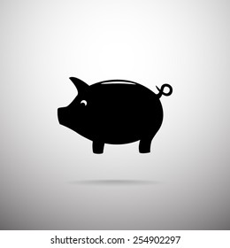 Piggy bank vector icon 