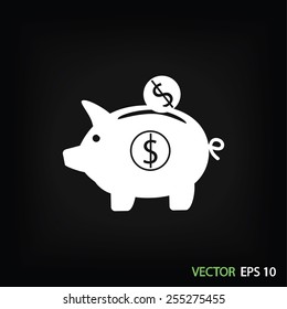 piggy bank vector icon