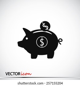 piggy bank vector icon